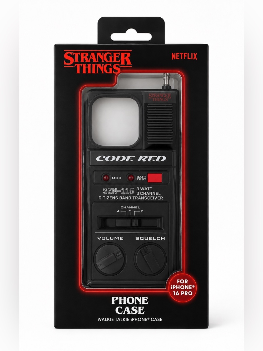 Stranger Things Code Red Walkie Talkie iPhone 16 Pro Case w/ Box Netflix